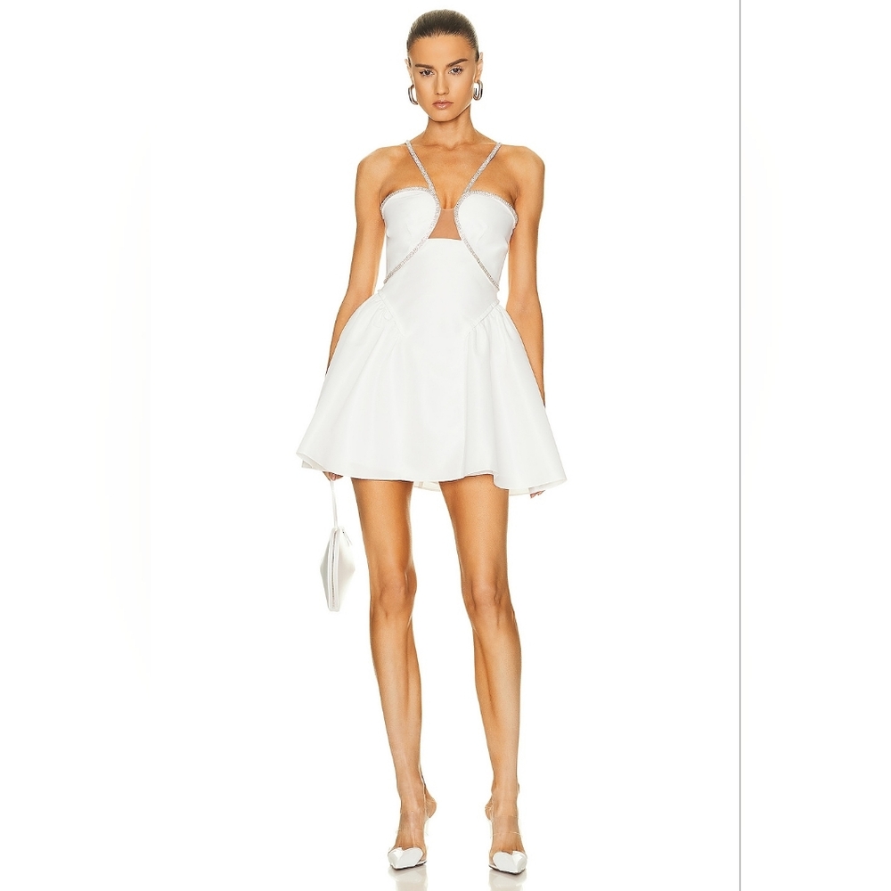 Self-Portrait Elegant White Mini Dress